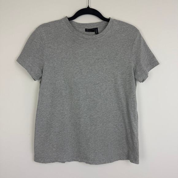 ASOS Womens 100% Organic Cotton Casual Crewneck Heather Light Grey T-Shirt 6 - Picture 1 of 10